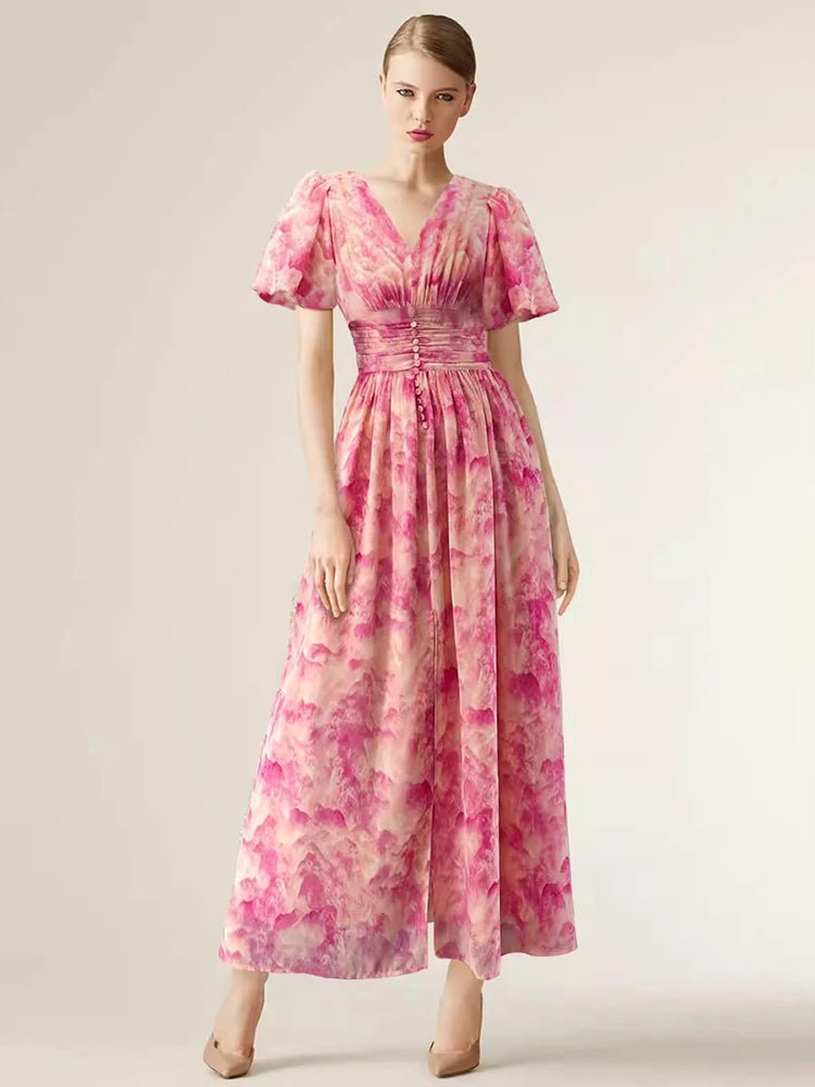 DRESS STYLE - SY870-maxi dress-onlinemarkat-Pink-S - US 4-onlinemarkat