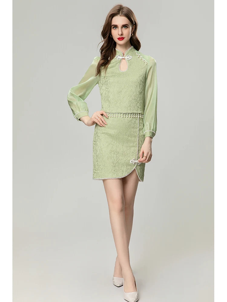 SUIT STYLE - SY650-Suits and Sets-onlinemarkat-Light Green-XS - US 2-onlinemarkat