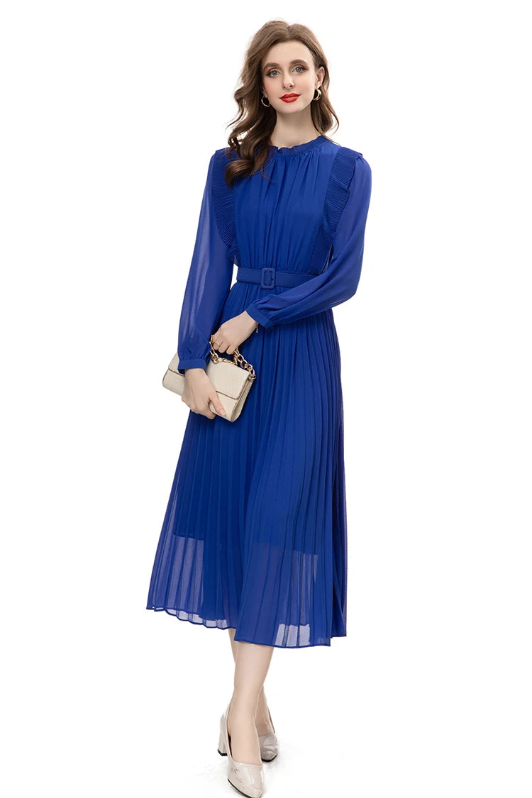 DRESS STYLE - NY3396-Midi Dress-onlinemarkat-Blue-XS - US 2-onlinemarkat