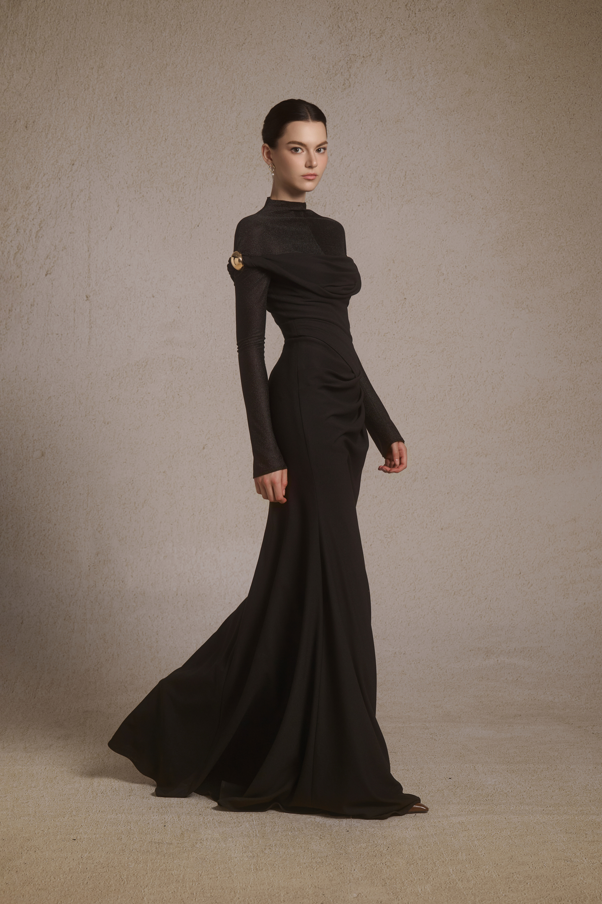 Selene Metal Twist Dress in Black VL10019