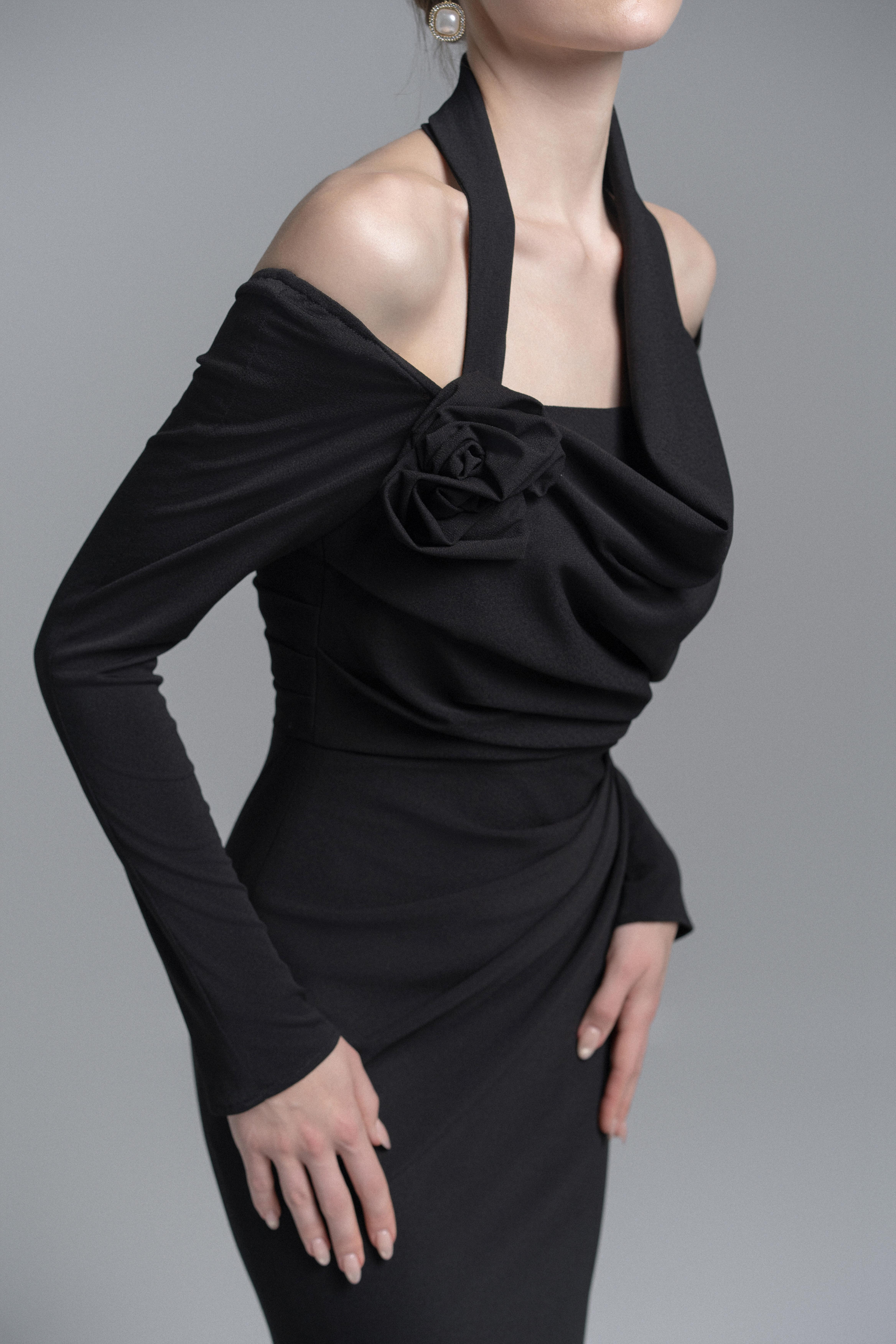 Seraphine Draped Floral Accent Dress