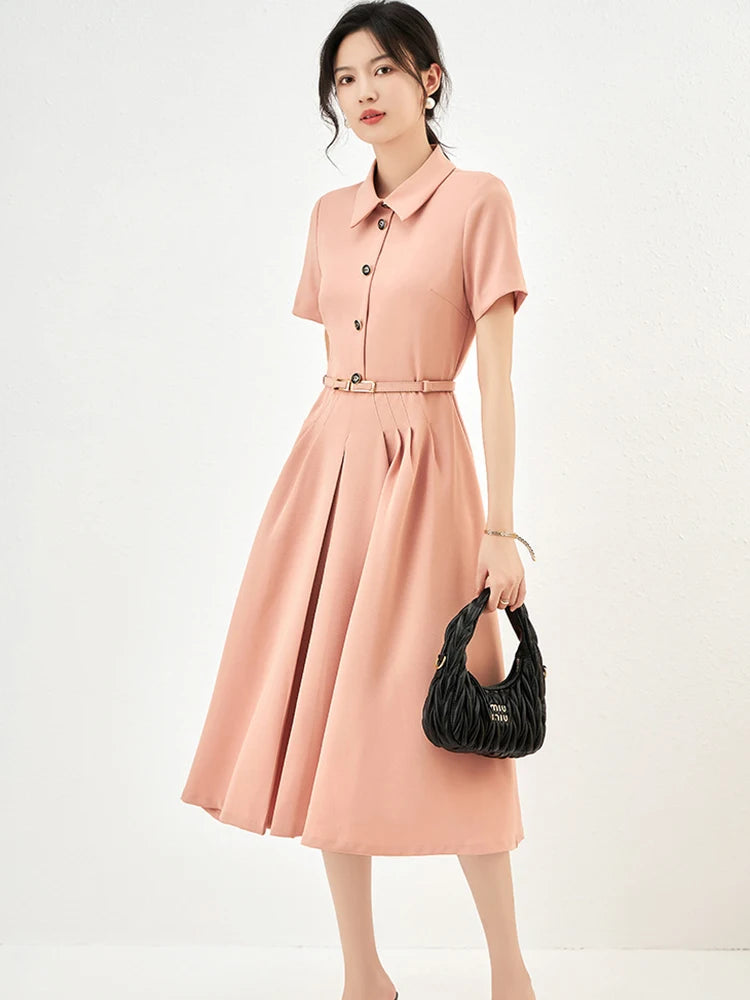 DRESS STYLE - SY761-Midi Dress-onlinemarkat-pink-XS - US 2-onlinemarkat