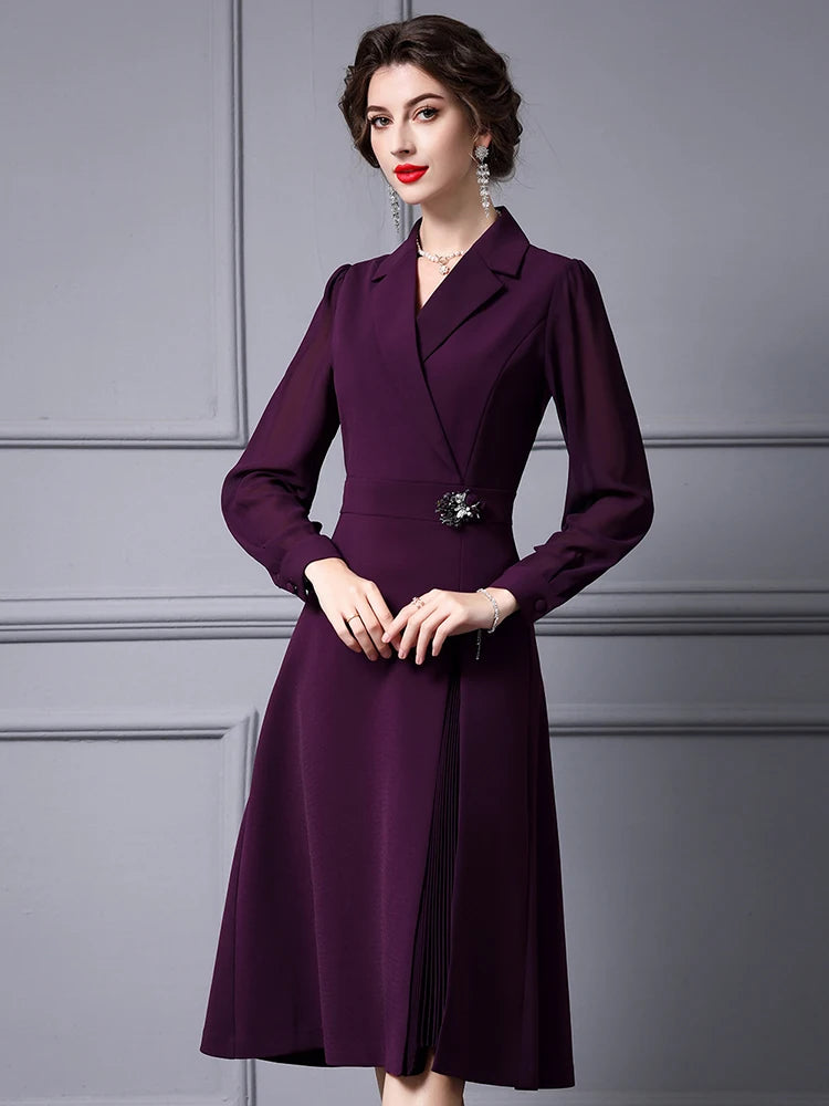 DRESS STYLE - SY601-Midi Dress-onlinemarkat-Purple-XS - US 2-onlinemarkat