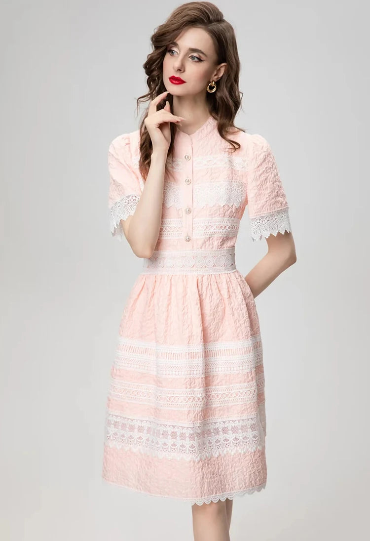 DRESS STYLE - SY939-short dress-onlinemarkat-Pink-XS - US 2-onlinemarkat
