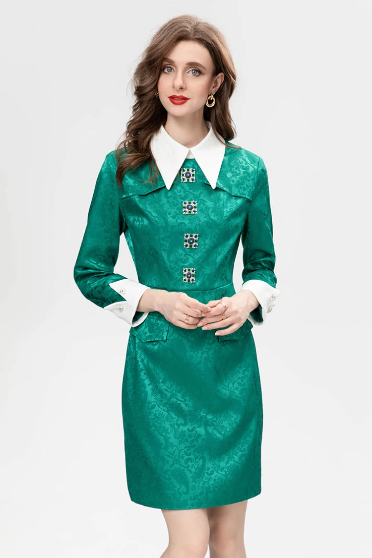DRESS STYLE - SO235-short dress-onlinemarkat-green-XS - US 2-onlinemarkat
