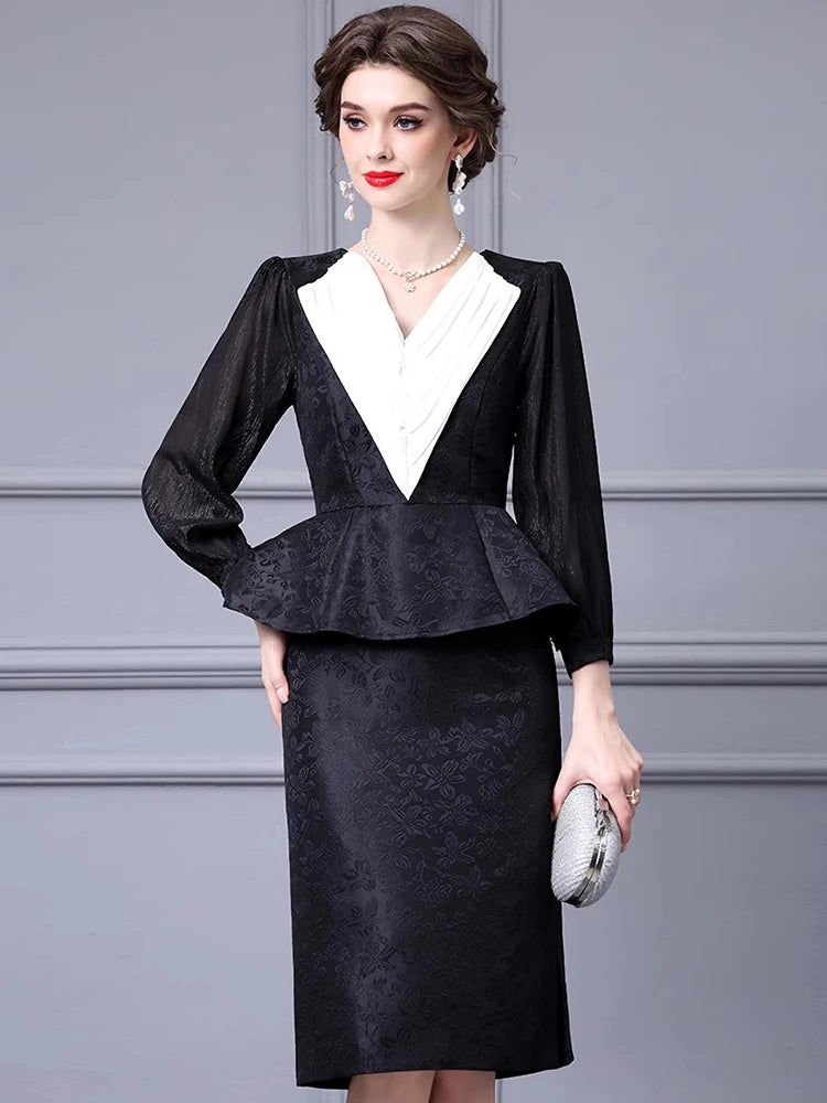 DRESS STYLE - SO216-Midi Dress-onlinemarkat-black-XS - US 2-onlinemarkat