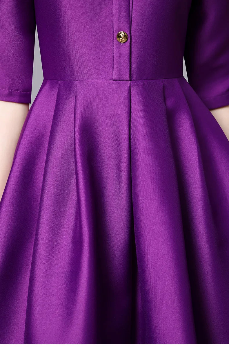 DRESS STYLE - SY377-Midi Dress-onlinemarkat-Purple-XS - US 2-onlinemarkat