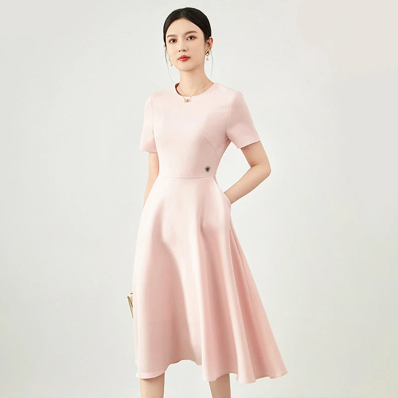 DRESS STYLE - SY898-Midi Dress-onlinemarkat-pink-XS - US 2-onlinemarkat