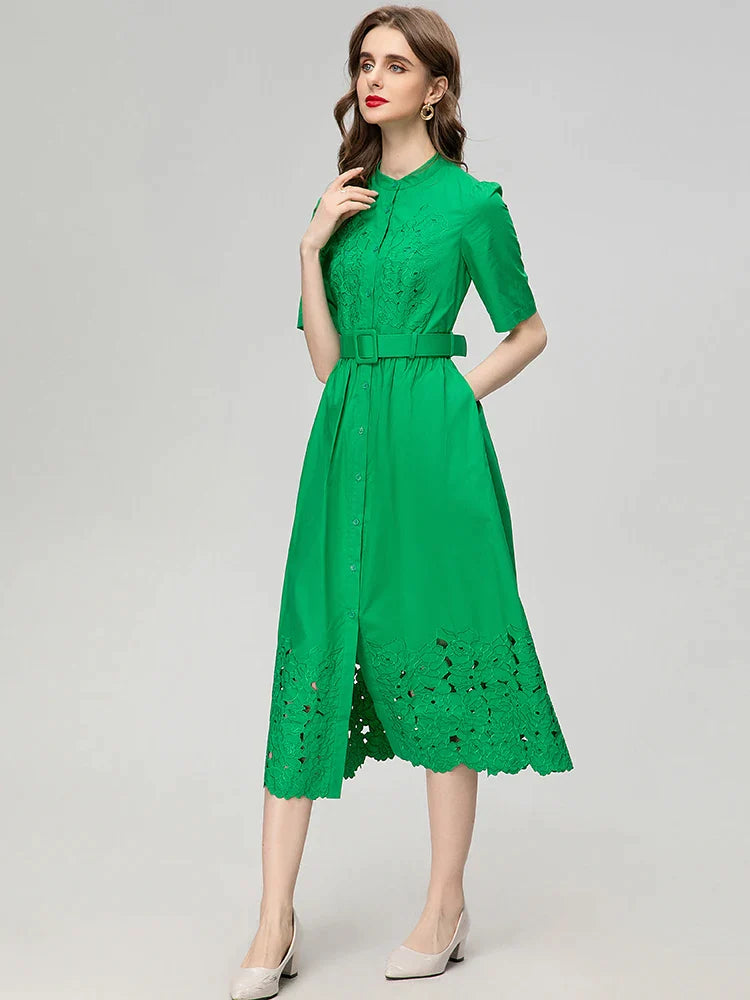 DRESS STYLE - SY388-Midi Dress-onlinemarkat-green-XS - US 2-onlinemarkat