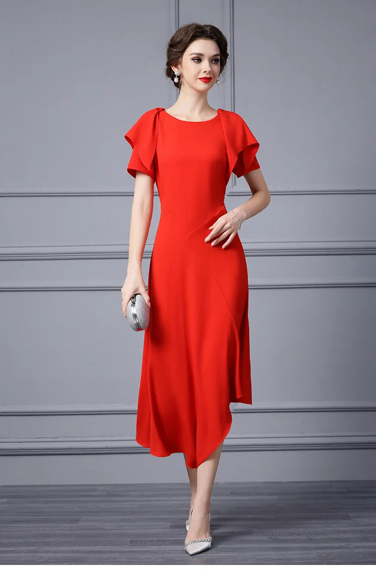 DRESS STYLE - SY689-Midi Dress-onlinemarkat-red-XS - US 2-onlinemarkat