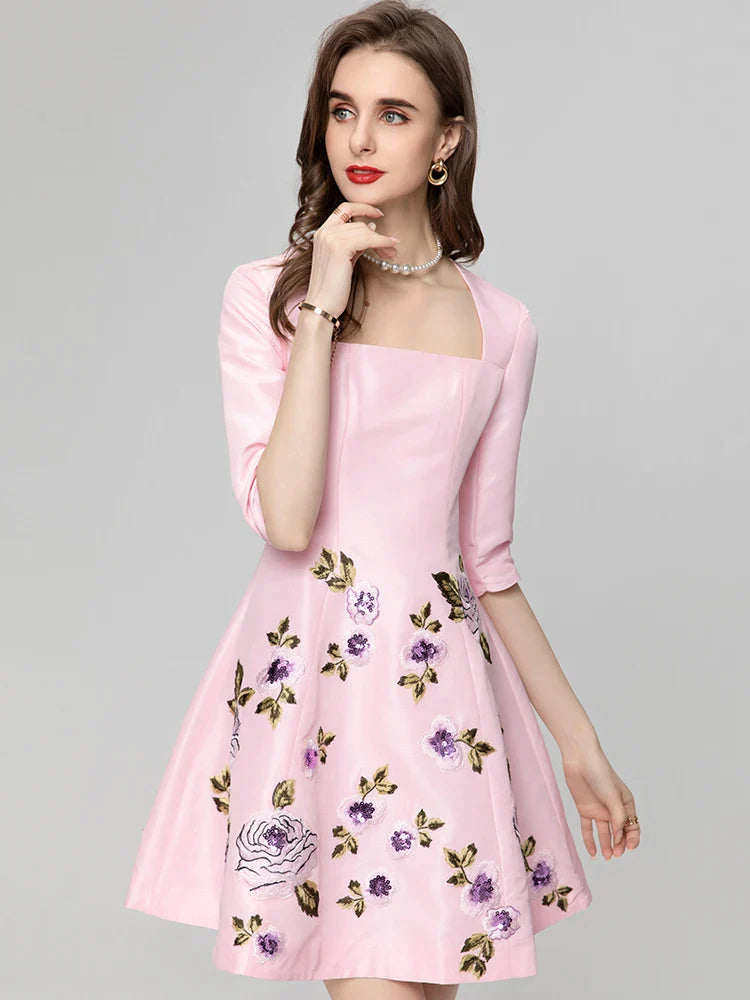 DRESS STYLE - SY540-short dress-onlinemarkat-Pink-XS - US 2-onlinemarkat
