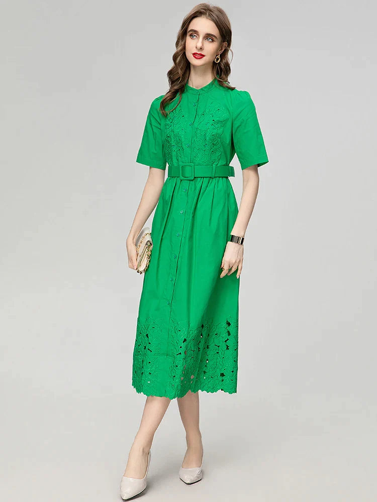 DRESS STYLE - SY388-Midi Dress-onlinemarkat-green-XS - US 2-onlinemarkat