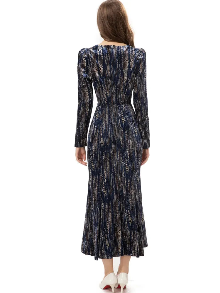 DRESS STYLE - NY3034-Midi Dress-onlinemarkat-Blue-XS - US 2-onlinemarkat