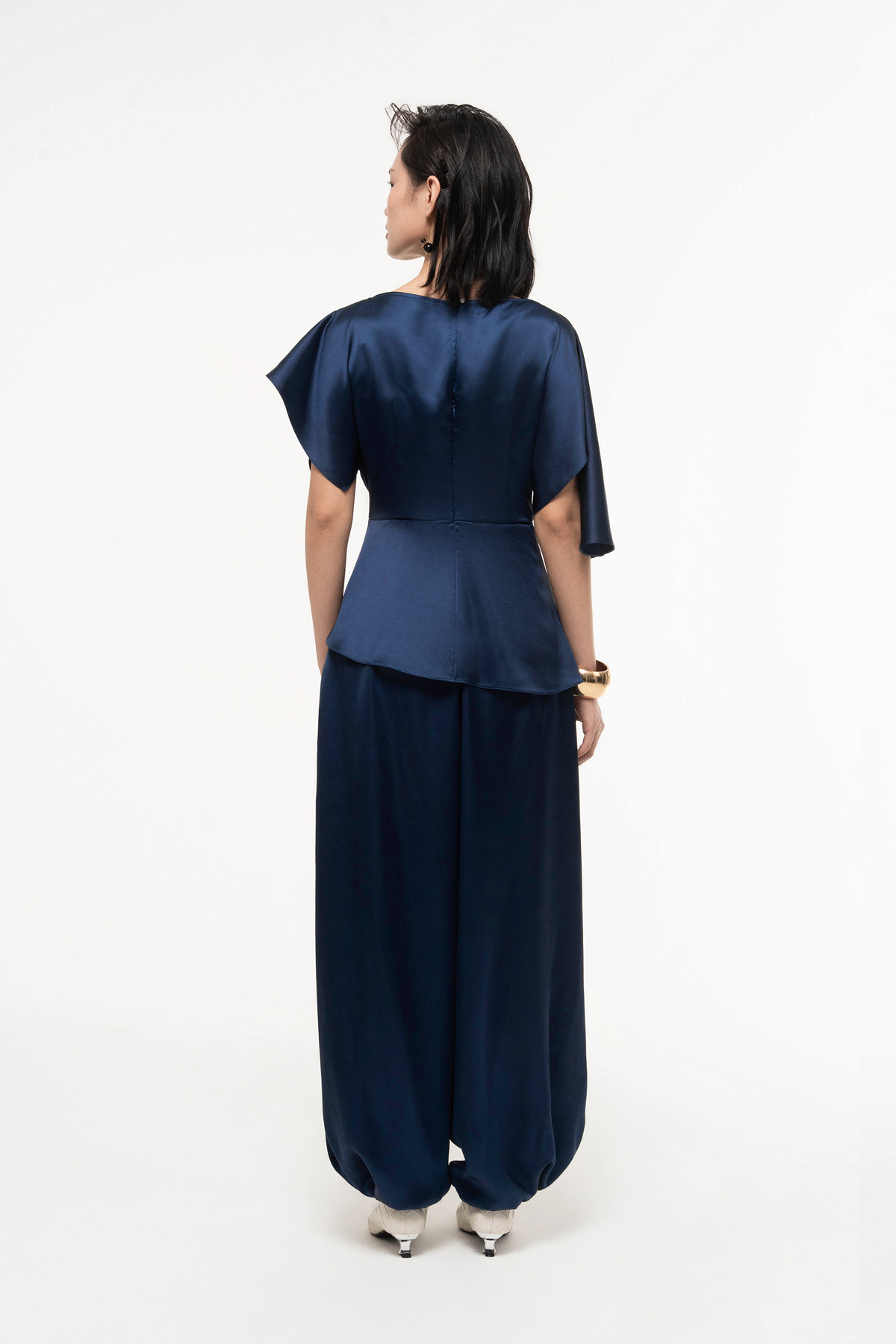 Silk Asymmetric Peplum Set Design