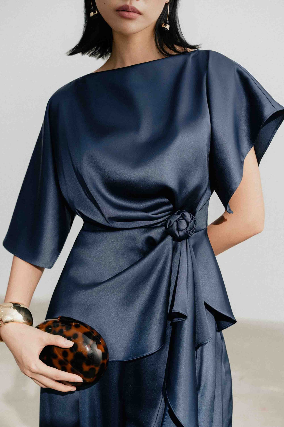 Silk Asymmetric Peplum Set Design