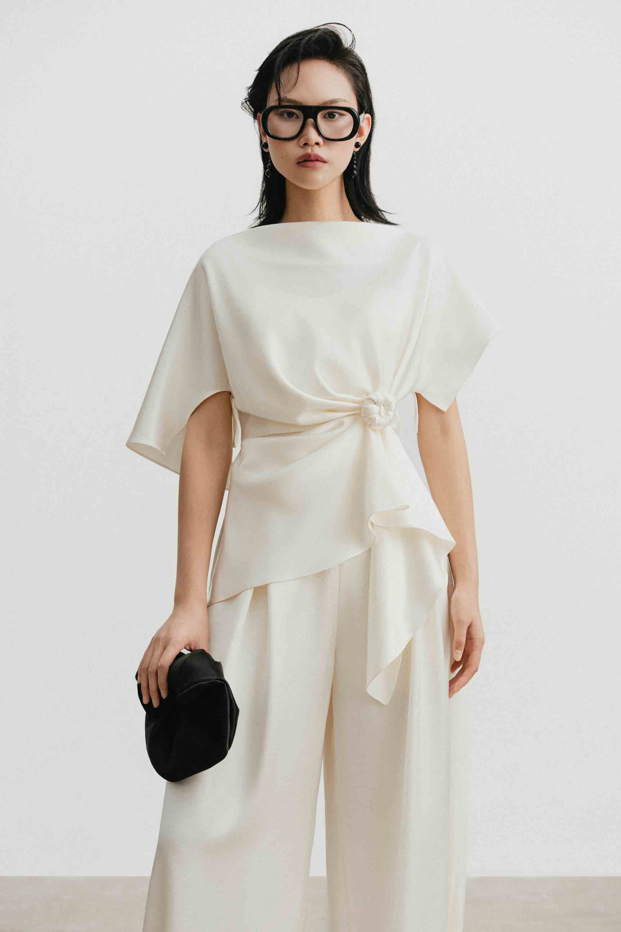 Silk Asymmetric Peplum Set Design