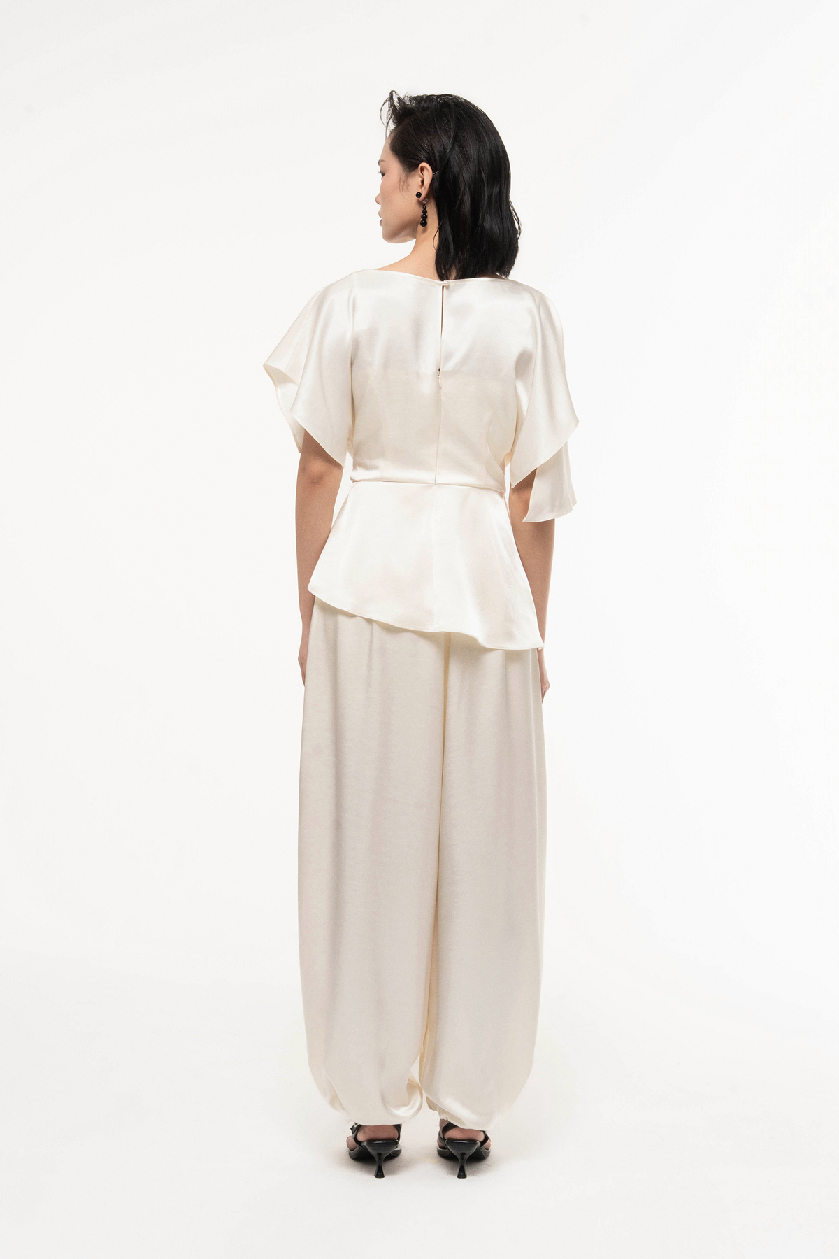Silk Asymmetric Peplum Set Design