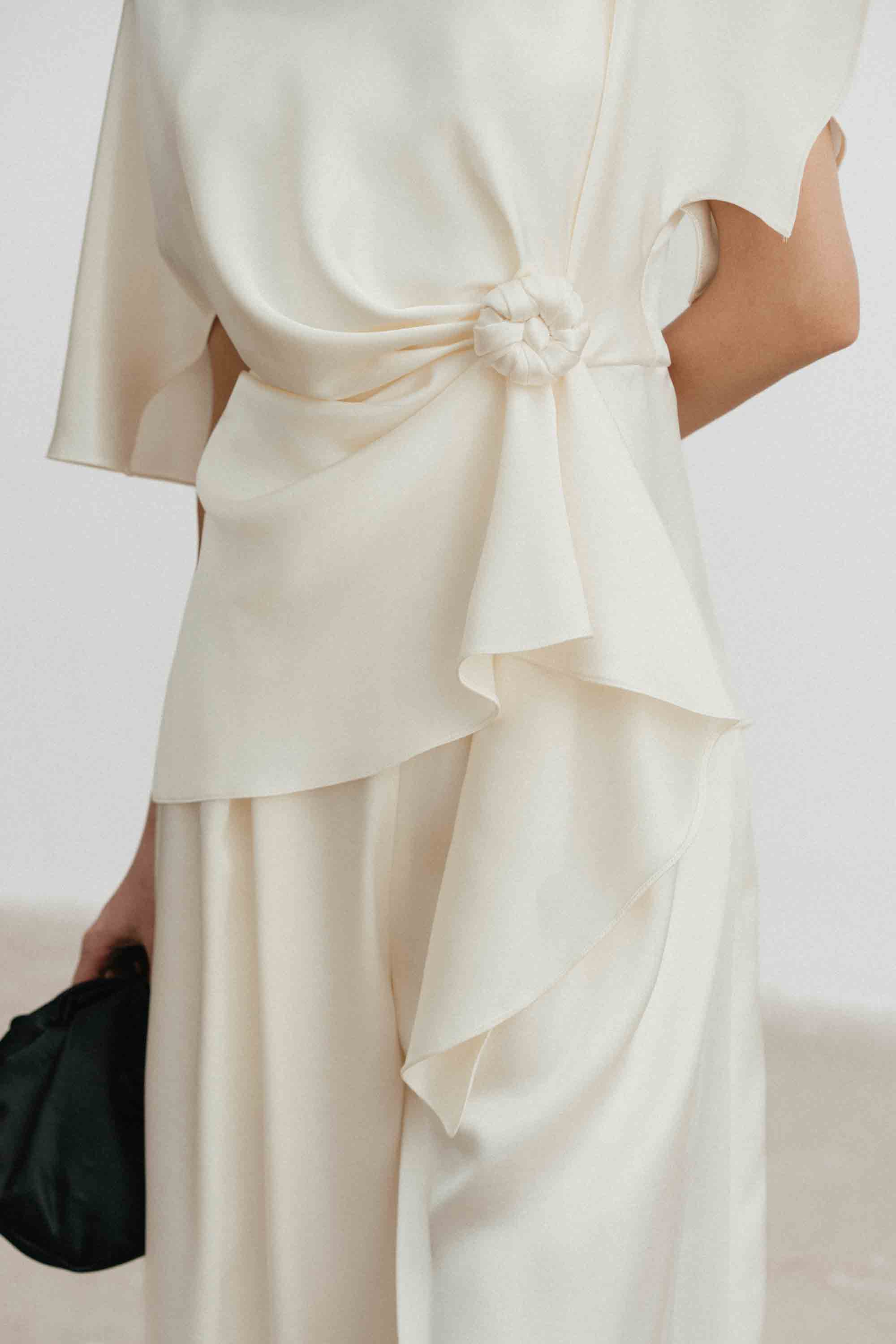 Silk Asymmetric Peplum Set Design