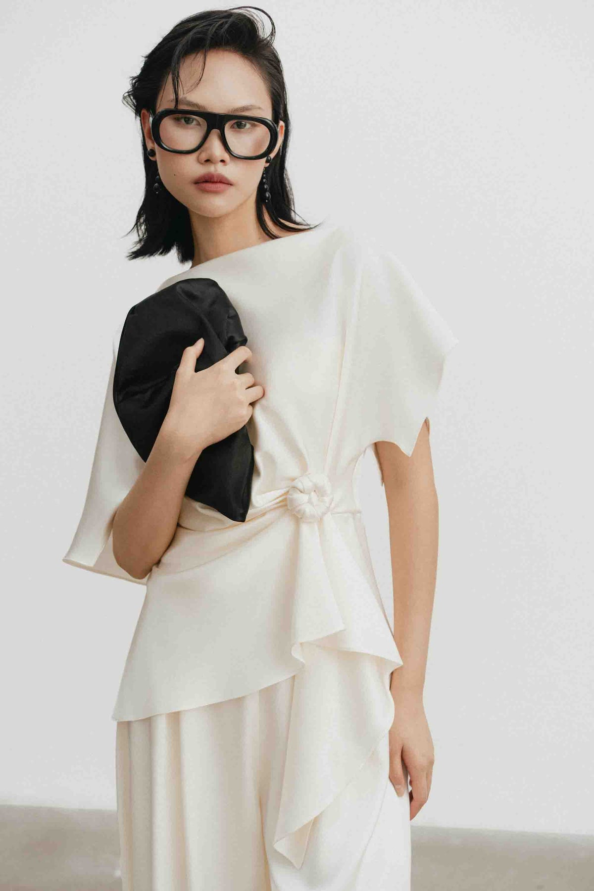 Silk Asymmetric Peplum Set Design