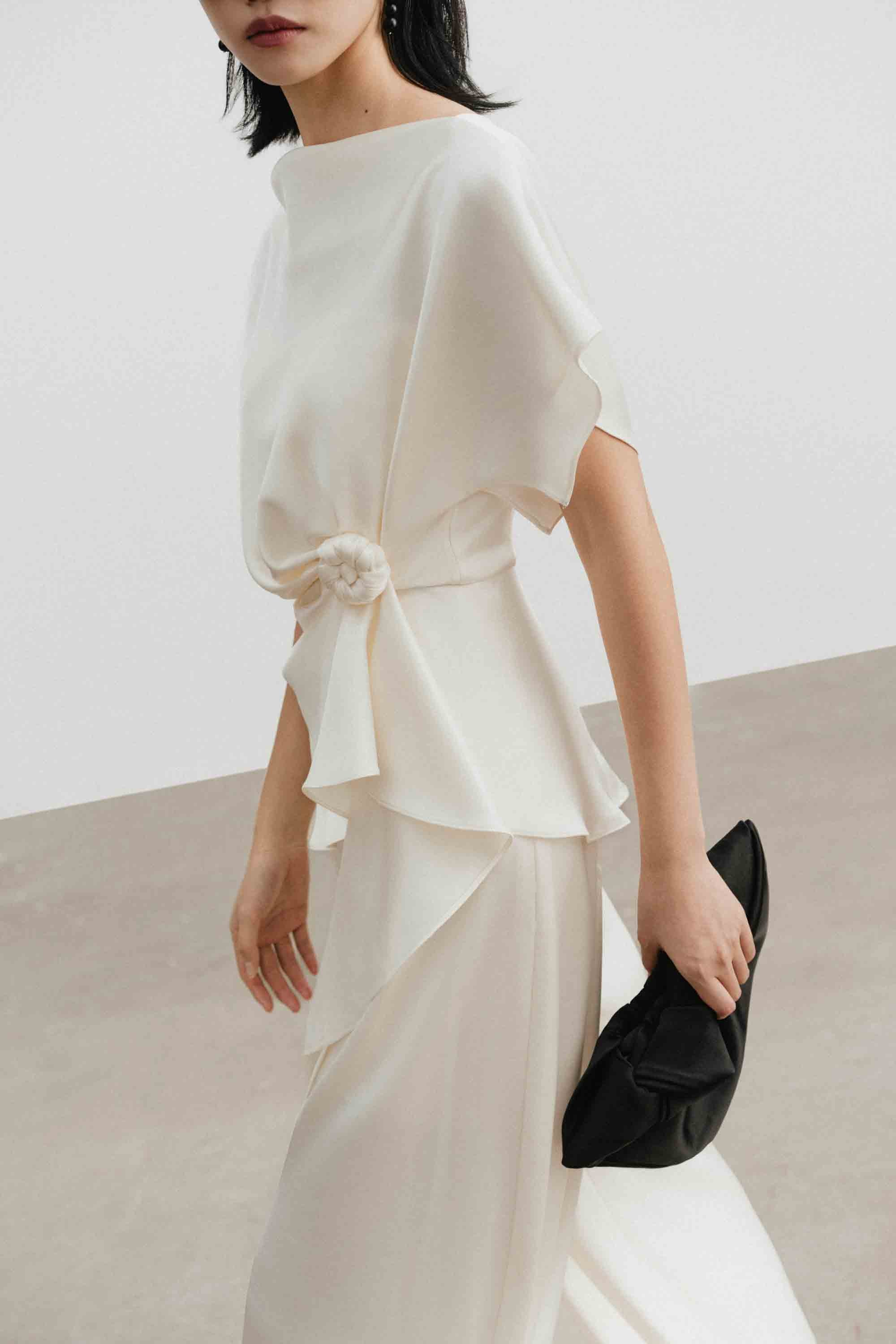 Silk Asymmetric Peplum Set Design