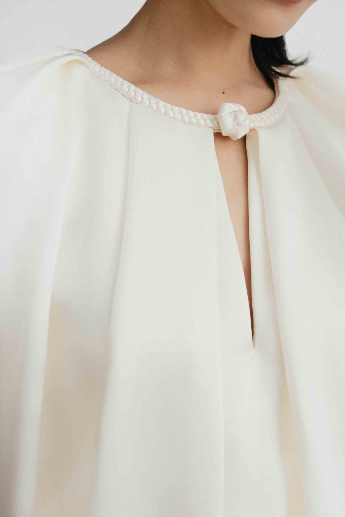 Silk Cut-Out Midi Dress