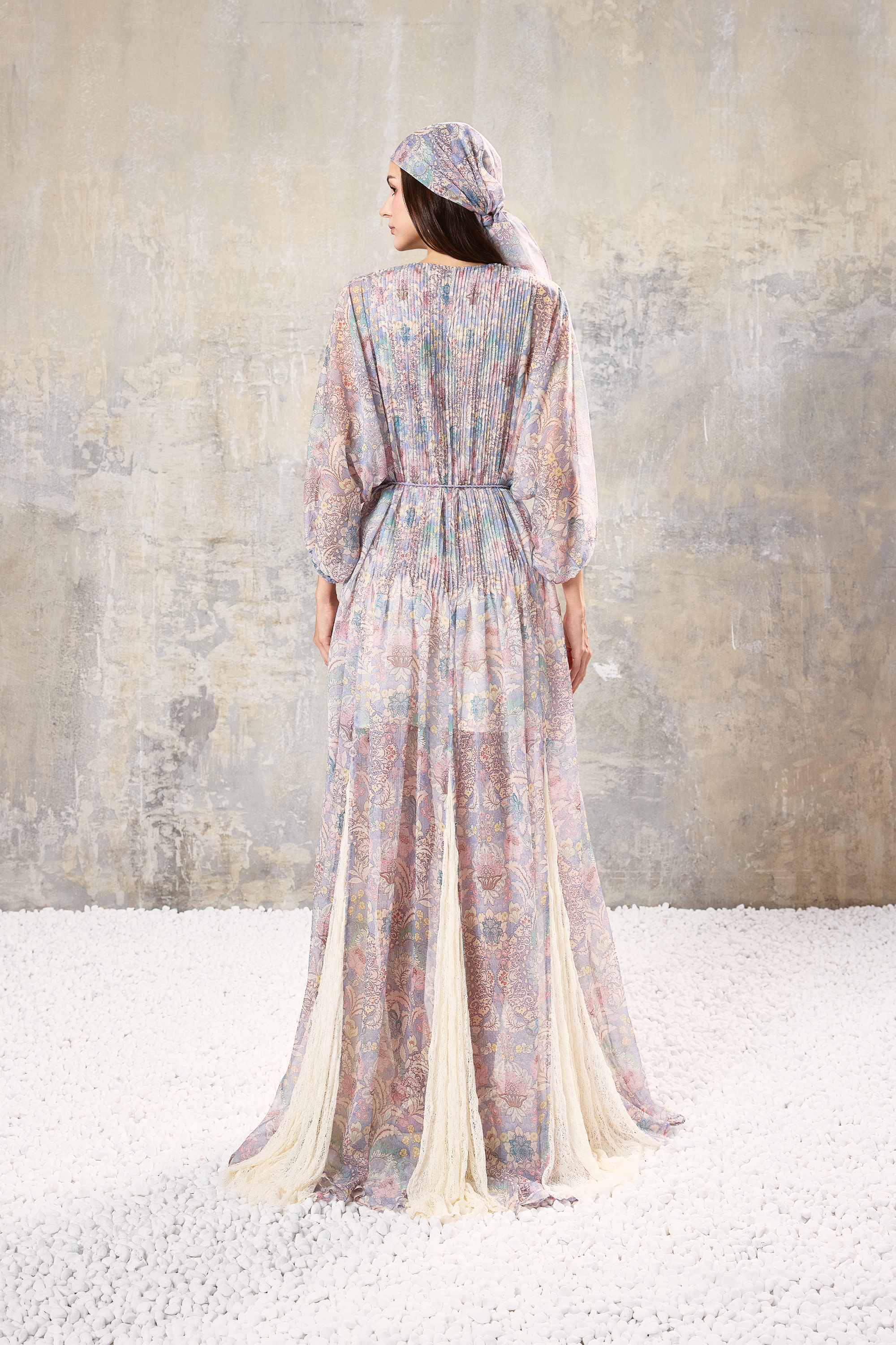 Smocked V Neck Maxi Dress