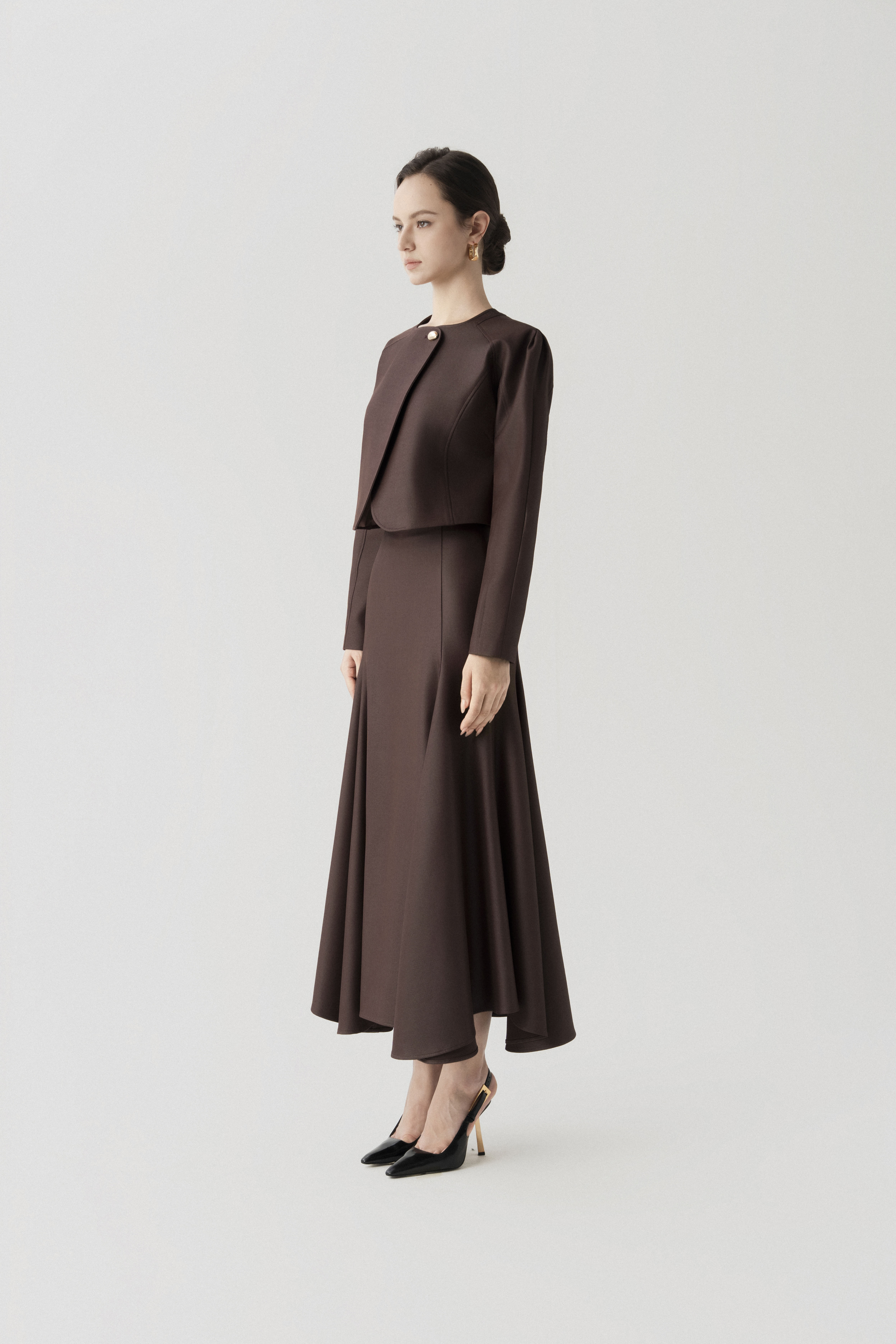 Solstice Cropped Jacket in Chicory Coffee