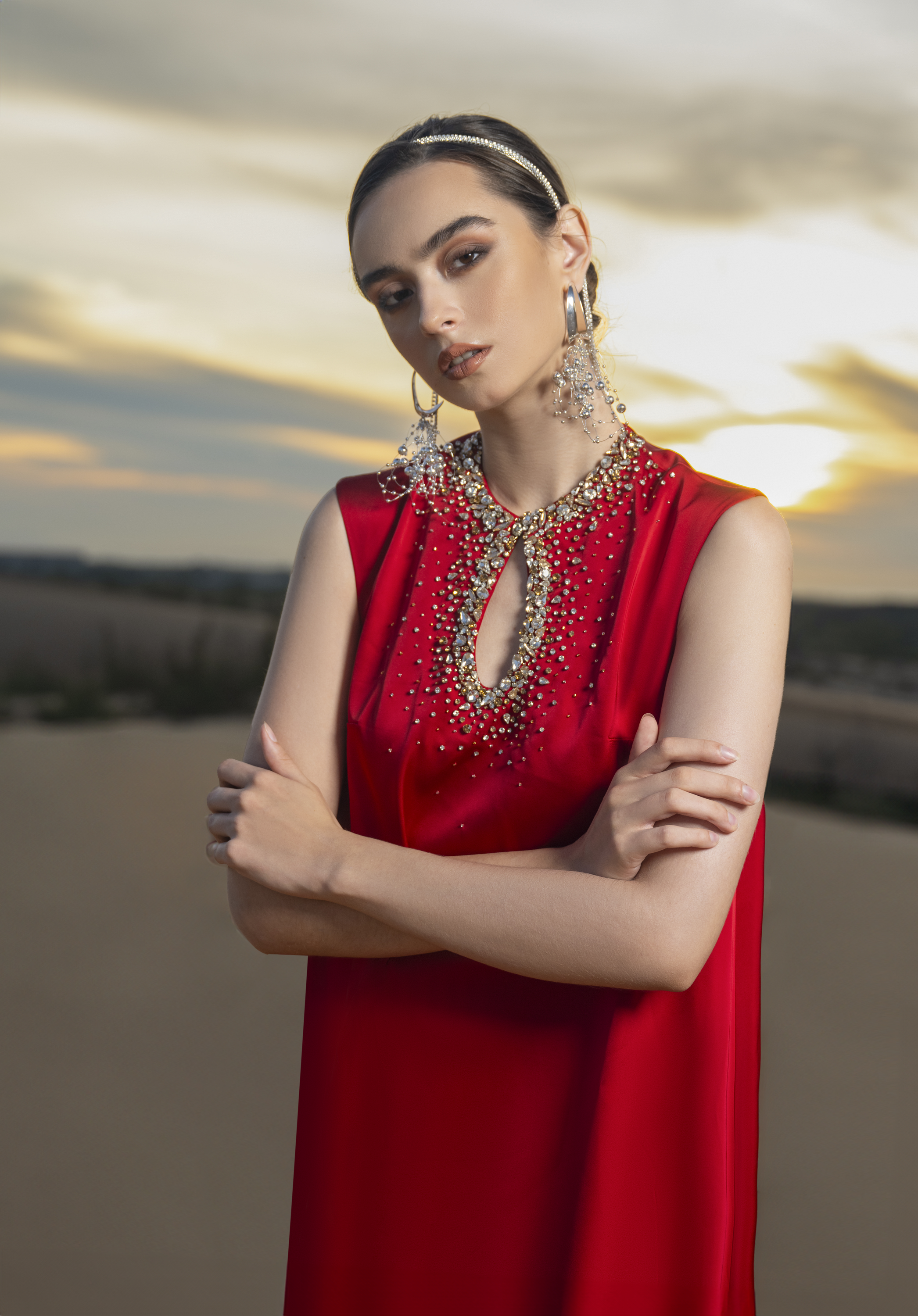 Sophistic Cape Keyhole Neck Velvet Satin Maxi Set