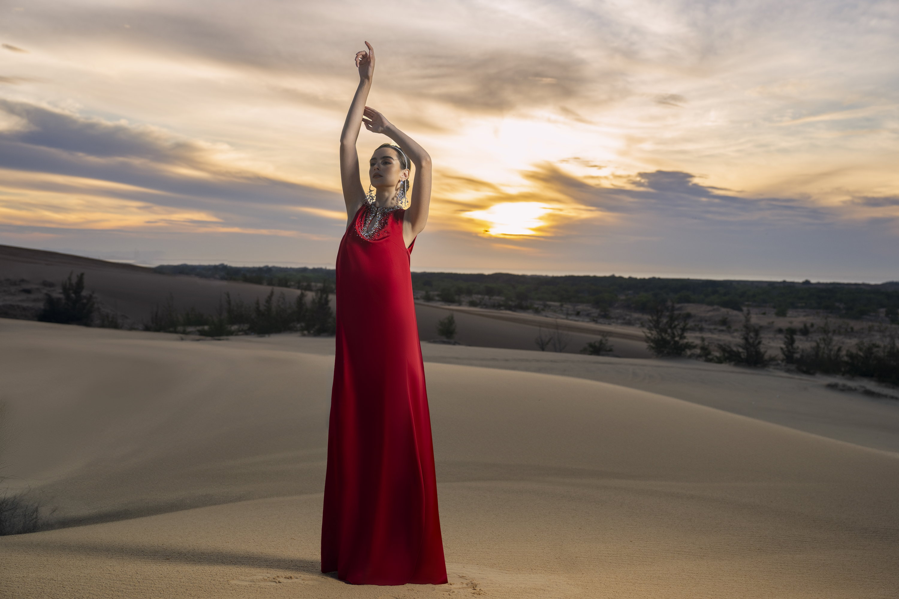 Sophistic Cape Keyhole Neck Velvet Satin Maxi Set