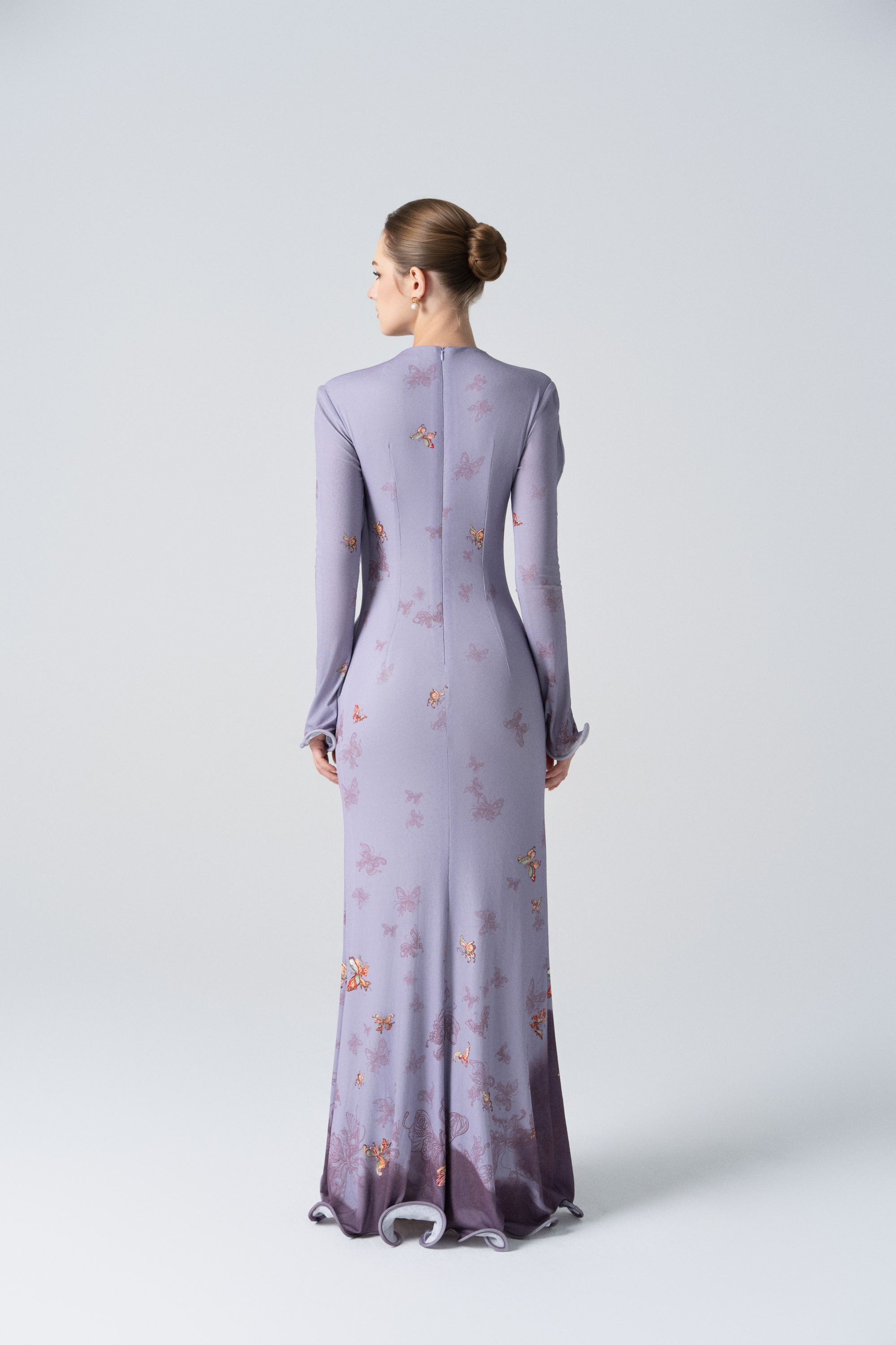Starfall Bloom Fishtail Dress in Lavender Mittens