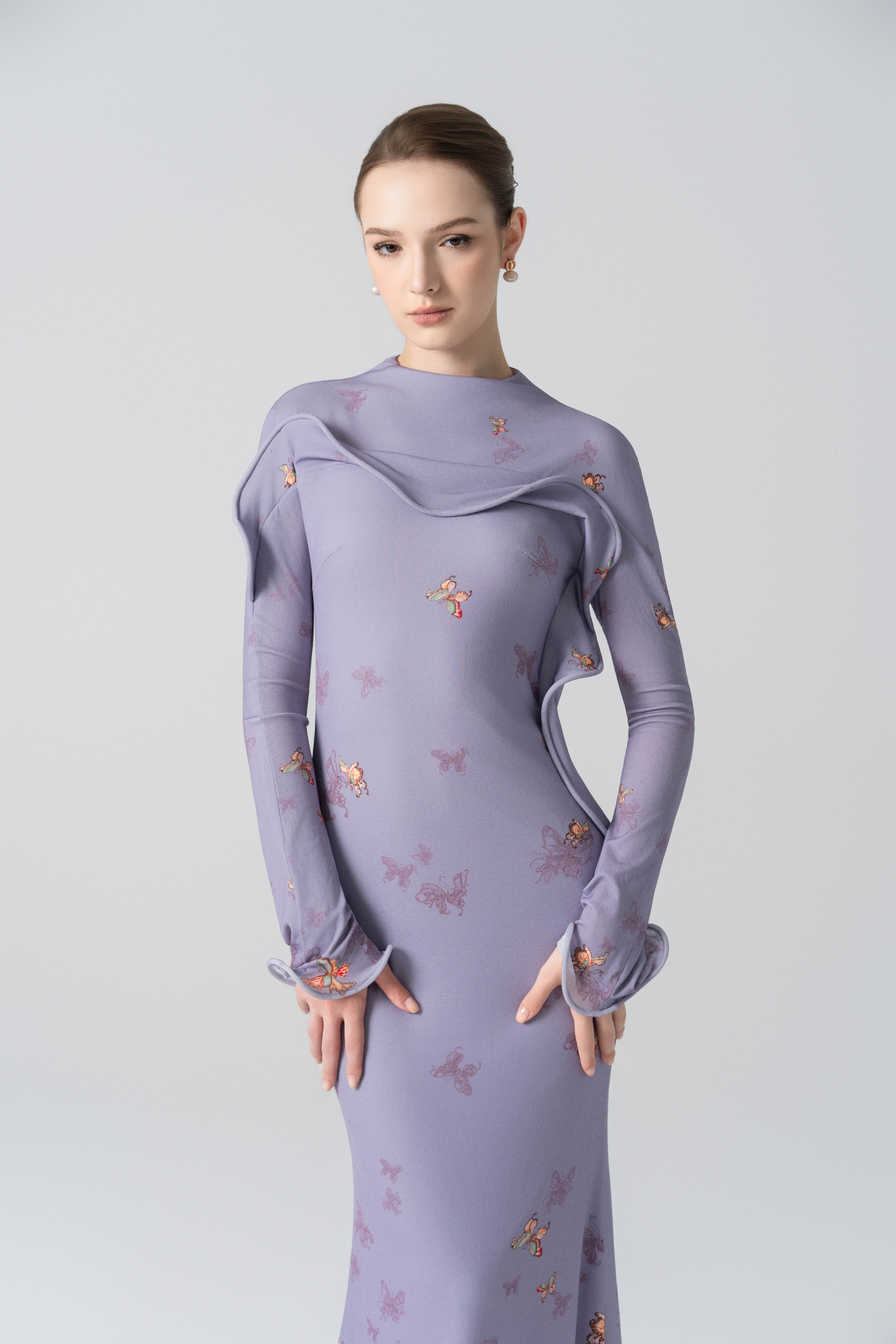 Starfall Bloom Fishtail Dress in Lavender Mittens