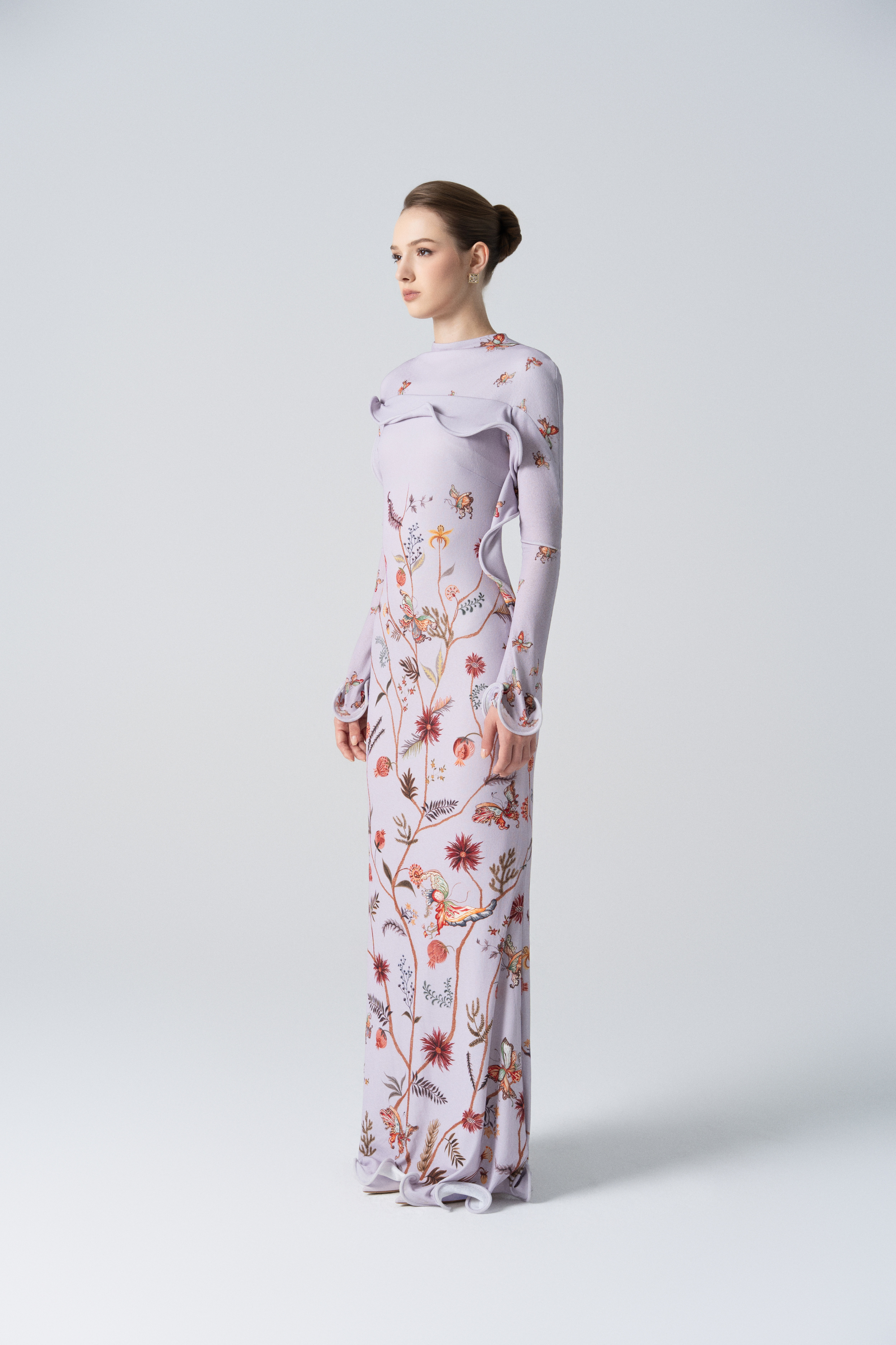 Starfall Bloom Fishtail Dress in Lavender Mittens