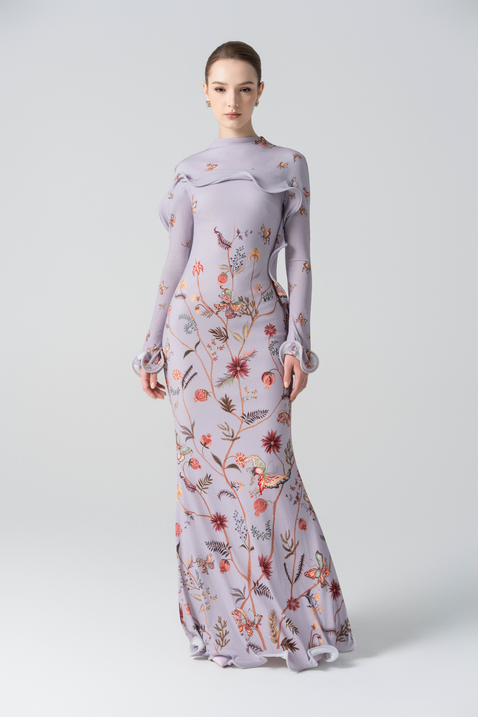 Starfall Bloom Fishtail Dress in Lavender Mittens