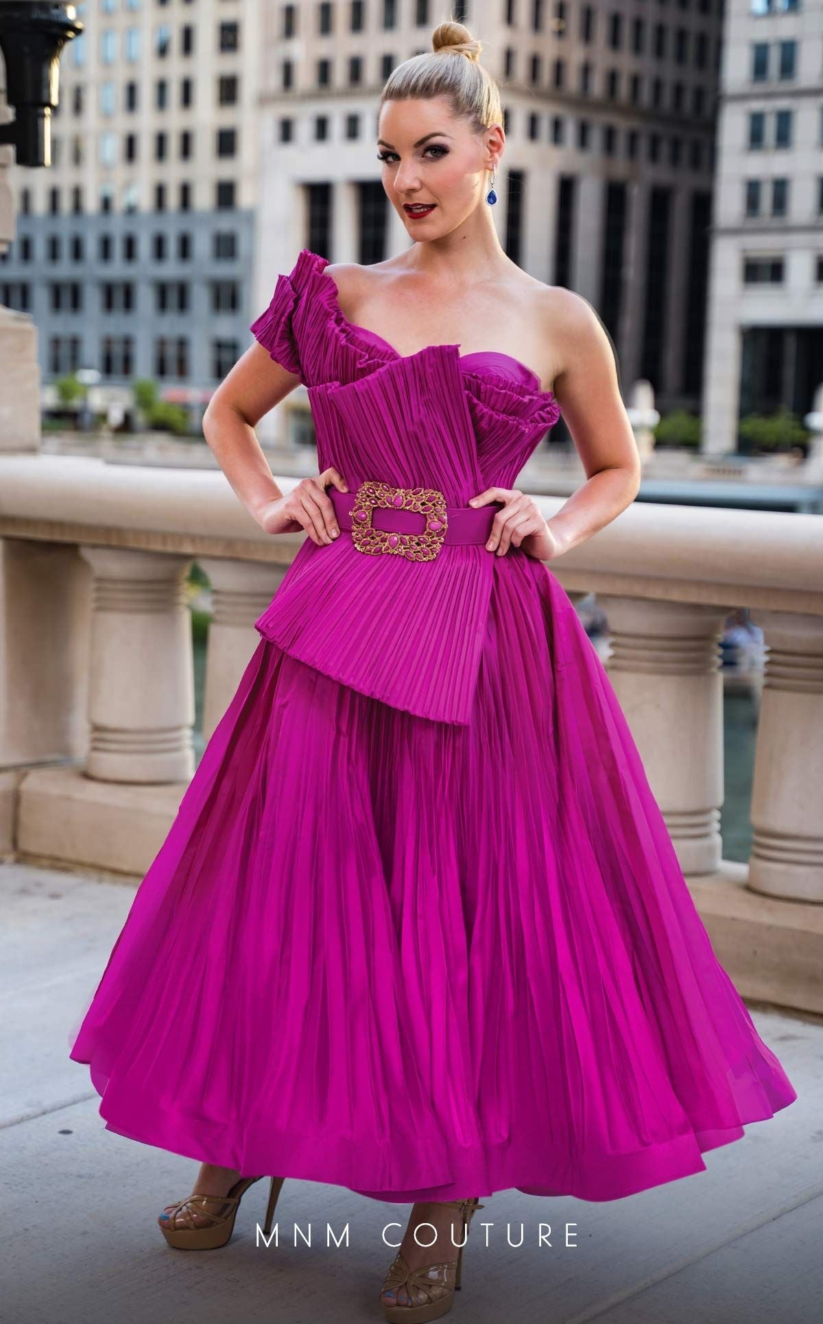 Asymmetrical Ruched Origami Bodice Dress 2565 Asymmetrical Ruched Origami Bodice Dress 2565