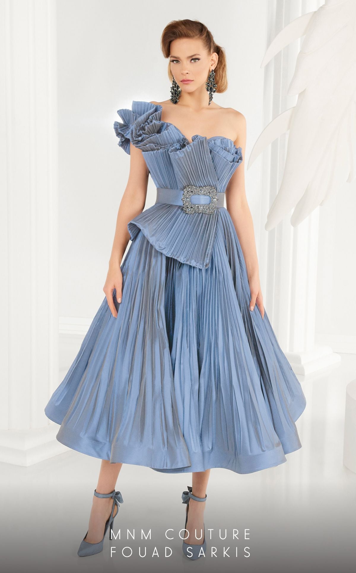 Asymmetrical Ruched Origami Bodice Dress 2565 Asymmetrical Ruched Origami Bodice Dress 2565