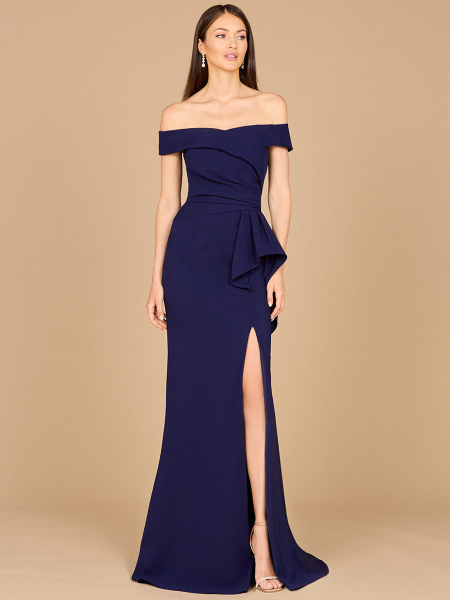 Style 28981 – Navy Sleeveless A-Line Long Gown | Elegant Formal Prom & Evening Dress by Lara