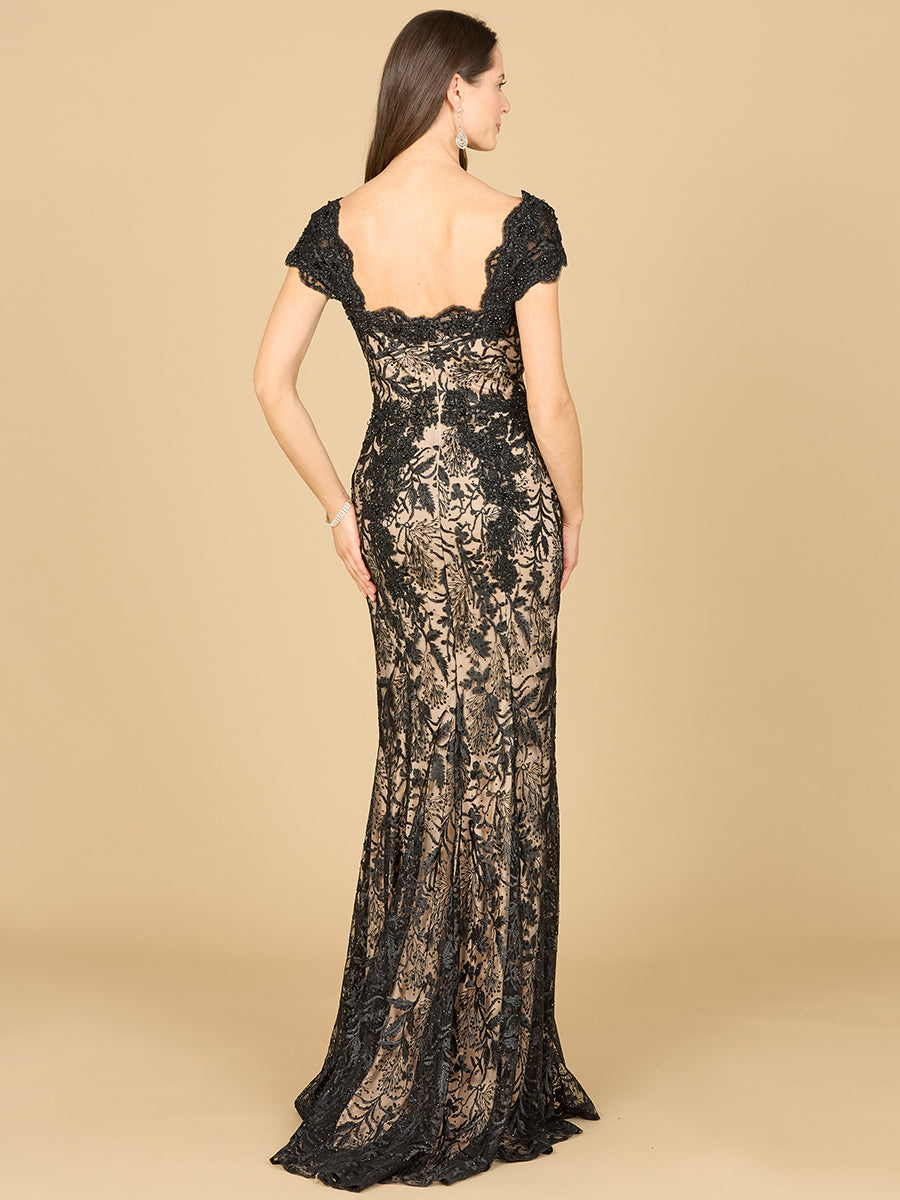 Style 29295 – Lace Mermaid Gown | Sweetheart Neck Cap Sleeve Mother of the Bride Dress