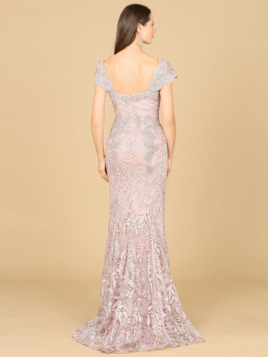 Style 29295 – Lace Mermaid Gown | Sweetheart Neck Cap Sleeve Mother of the Bride Dress