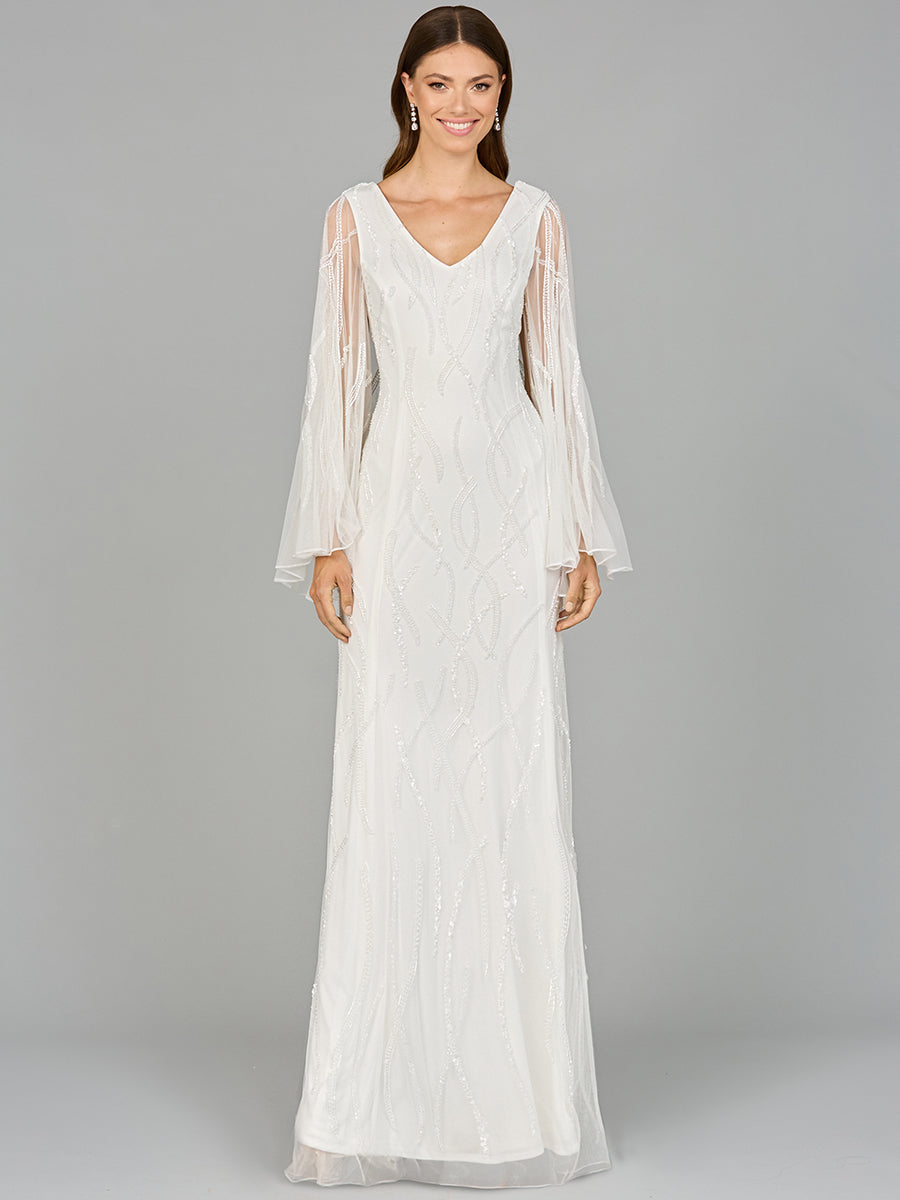 Style 51151 – Ivory Formal Evening Gown | Elegant Long Dress for Special Occasions by Lara