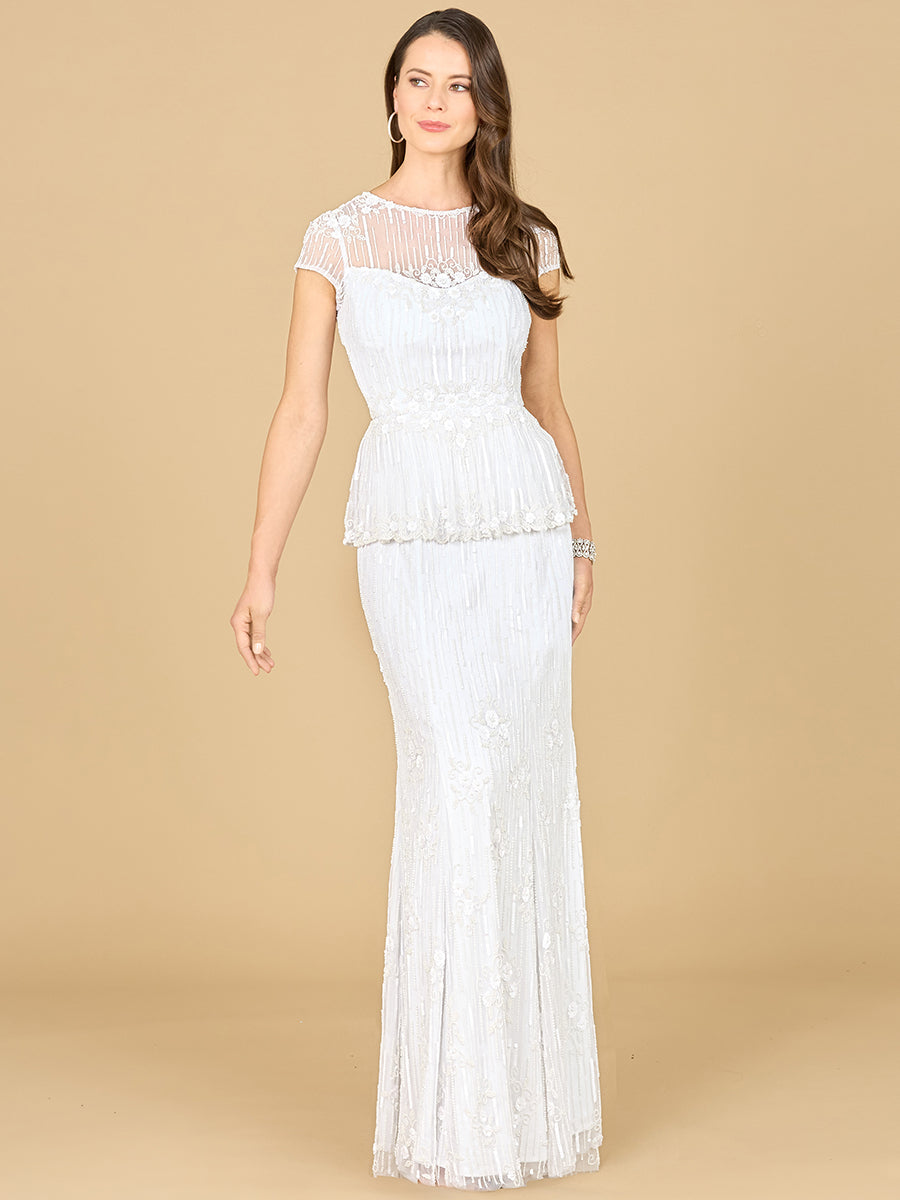 Style 51179 – Ivory Short Sleeve A-Line Wedding Gown | Elegant Modest Bridal & Formal Evening Dress