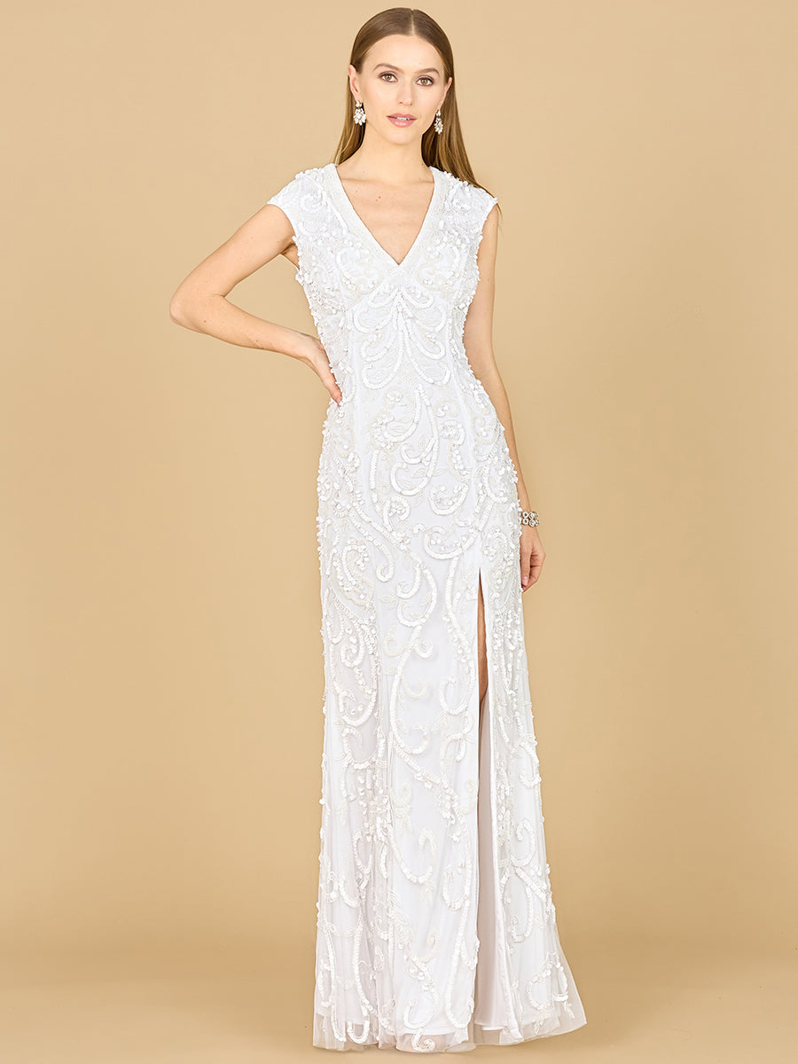 Style 51184 – Ivory Sleeveless A-Line Column Wedding Gown | Elegant Bridal & Formal Evening Dress