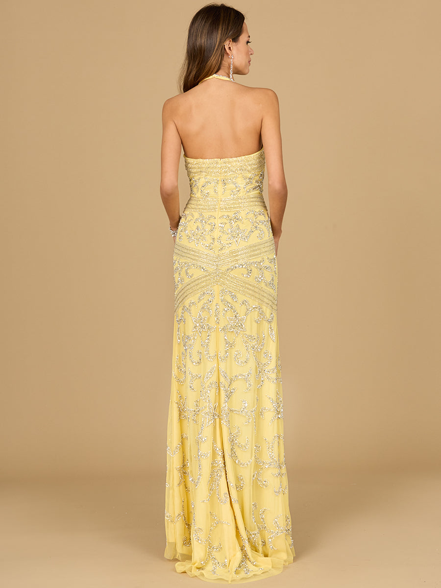 Style 9936 – Sleeveless A-Line Long Gown | Vibrant Prom & Formal Evening Dress in Hot Pink & Yellow