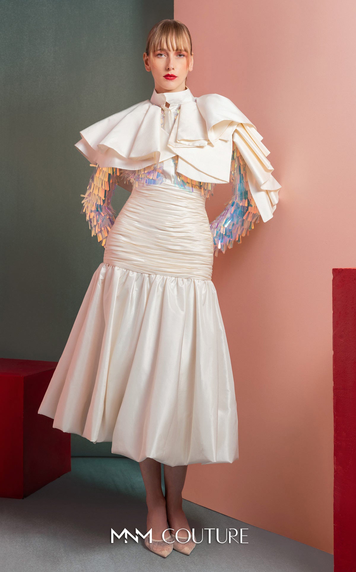 Style GOF2521 Taffeta and Sequin Embellished Blouse