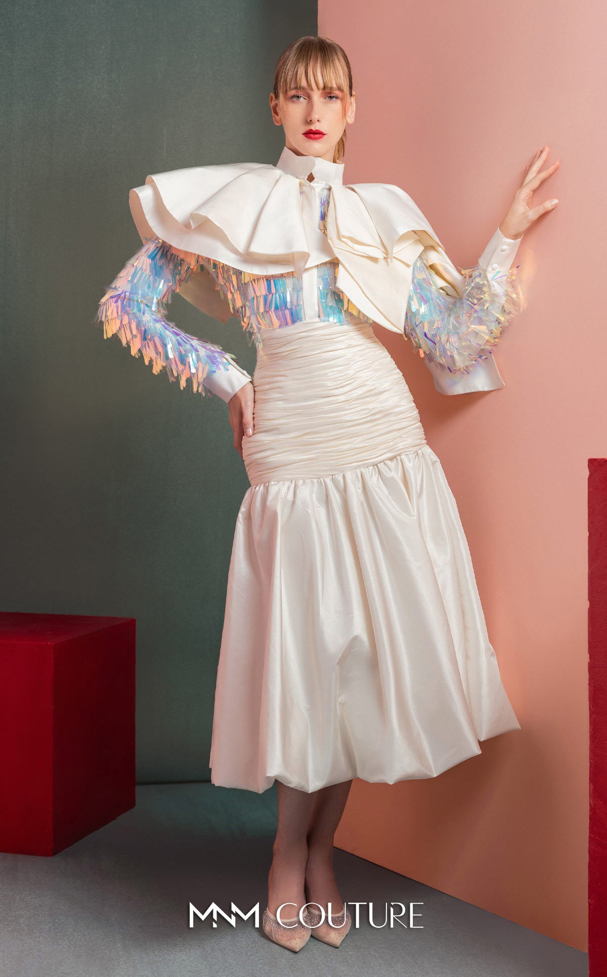 Style GOF2521 Taffeta and Sequin Embellished Blouse