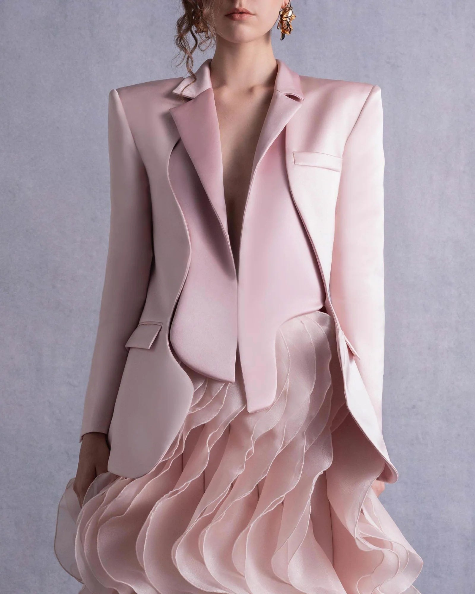 Style GOS2504 Tailored Cuts Pink Razmir Jacket Organza Skirt