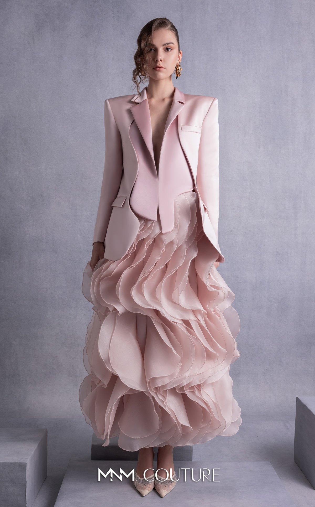 Style GOS2504 Tailored Cuts Pink Razmir Jacket Organza Skirt