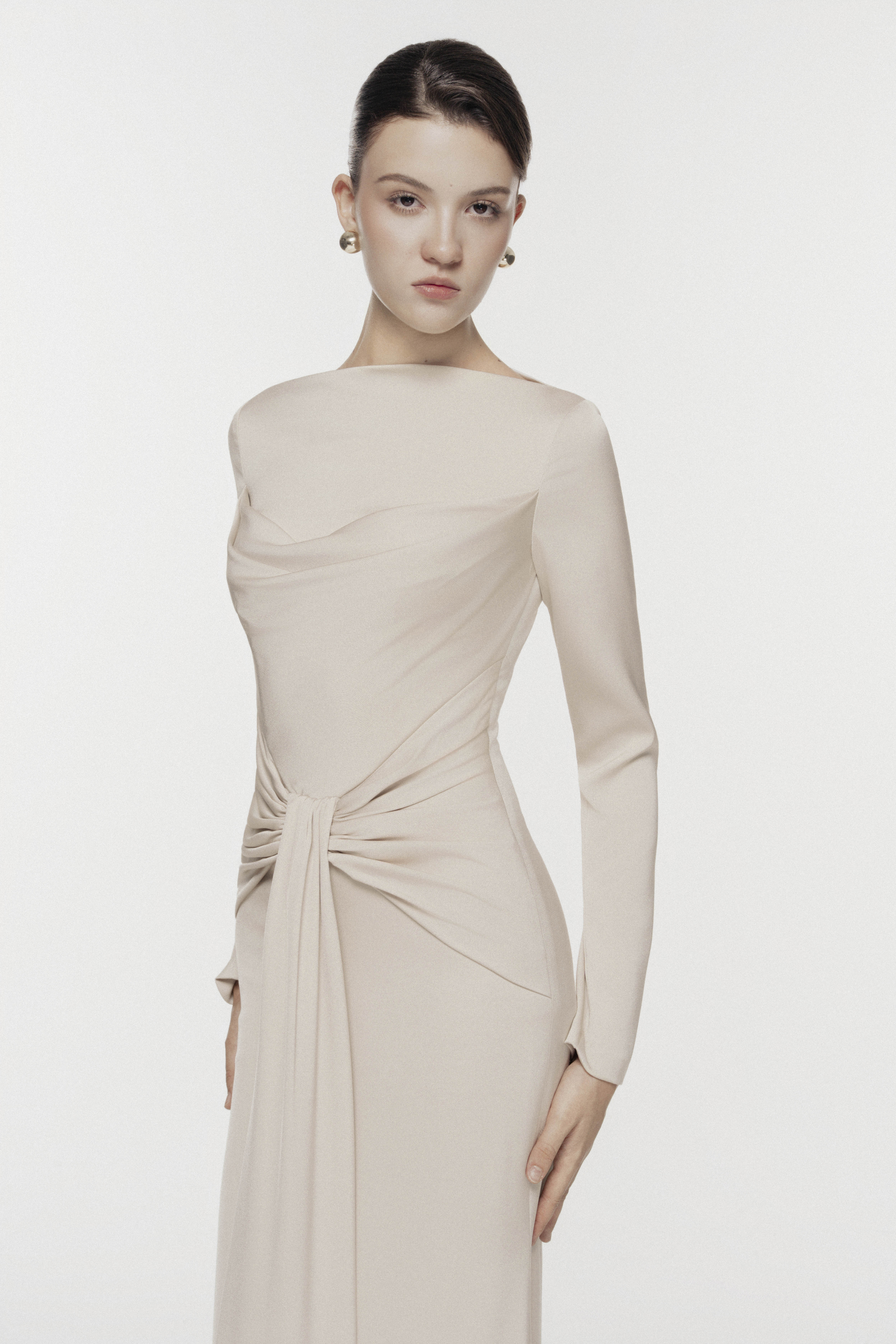 Symmetry Draped Evening Gown