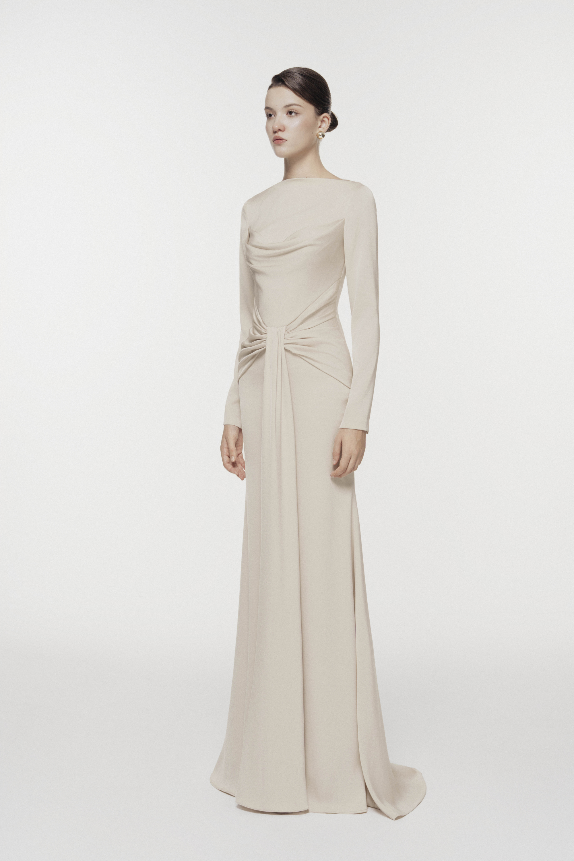 Symmetry Draped Evening Gown
