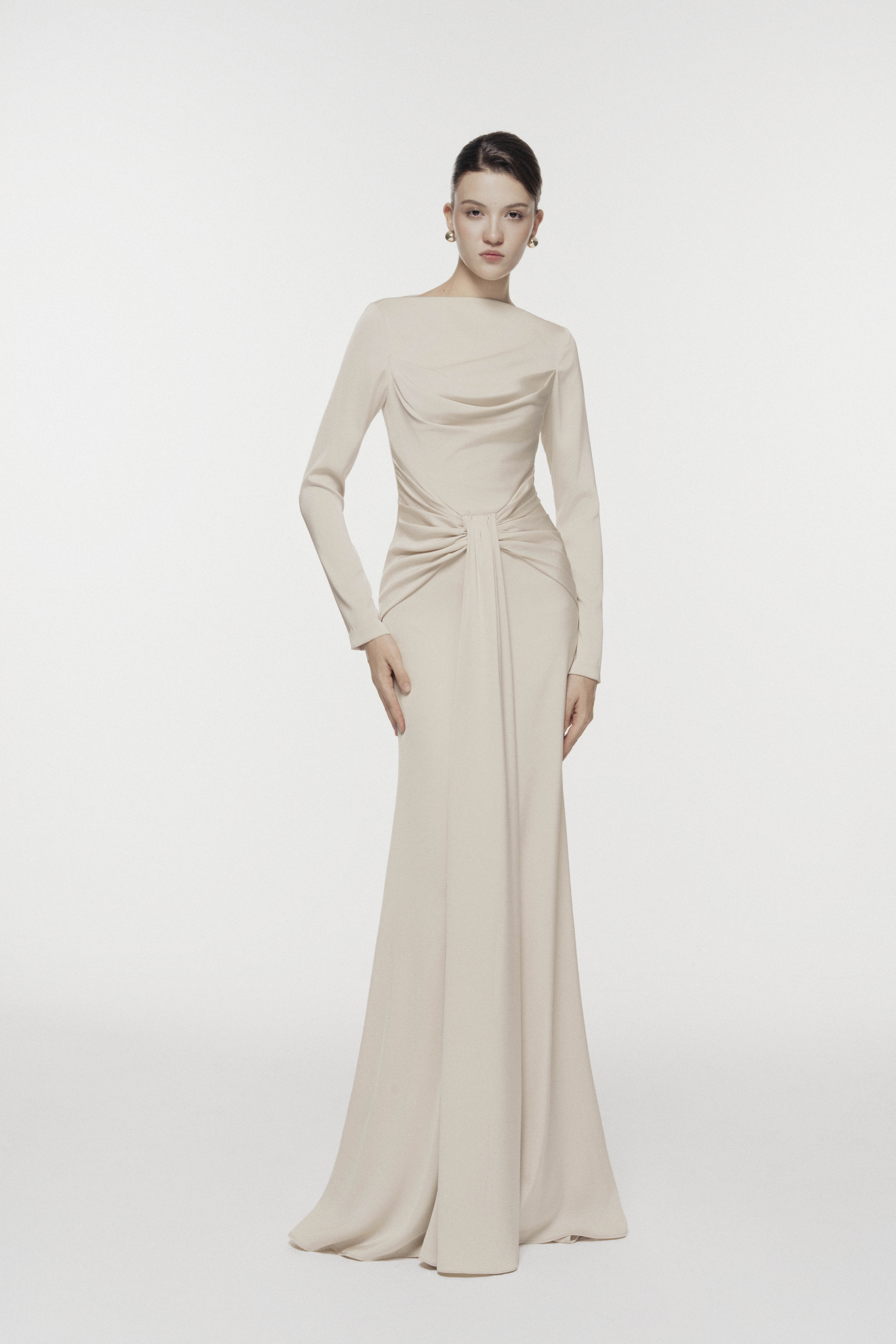 Symmetry Draped Evening Gown