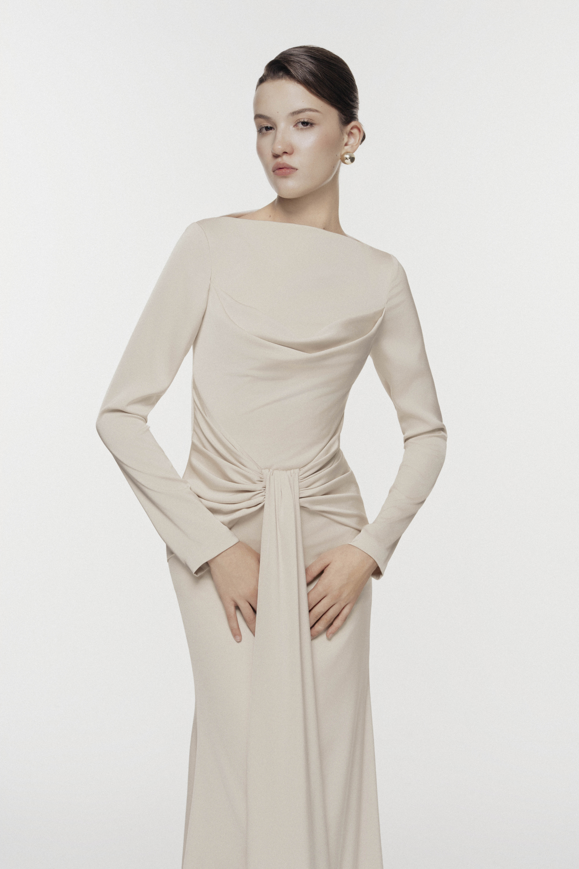 Symmetry Draped Evening Gown
